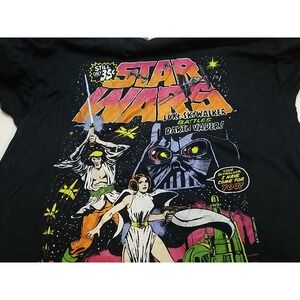 Vintage Star Wars Fruit of The Loom T-Shirt Medium Black Skywalker Darth Vader